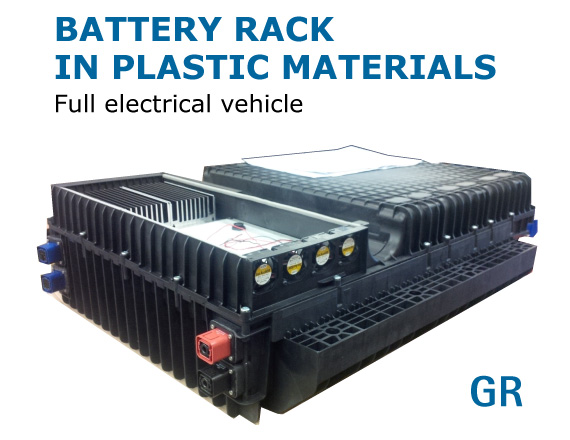 Battery rack in plastic materials - Full electrical vehicle 